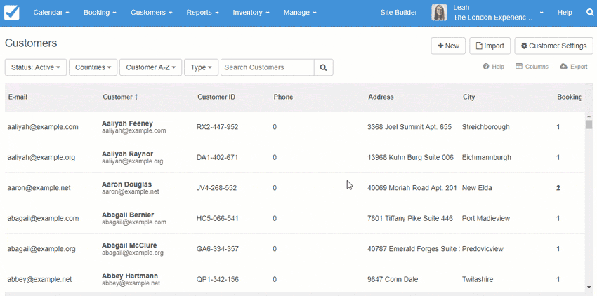 Downloading a customer report from Checkfront