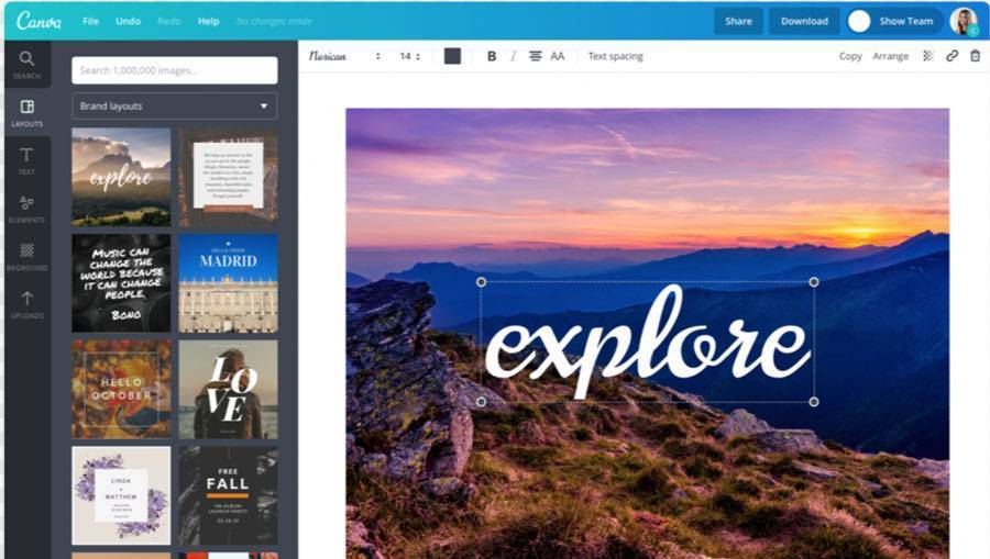 Canva editor