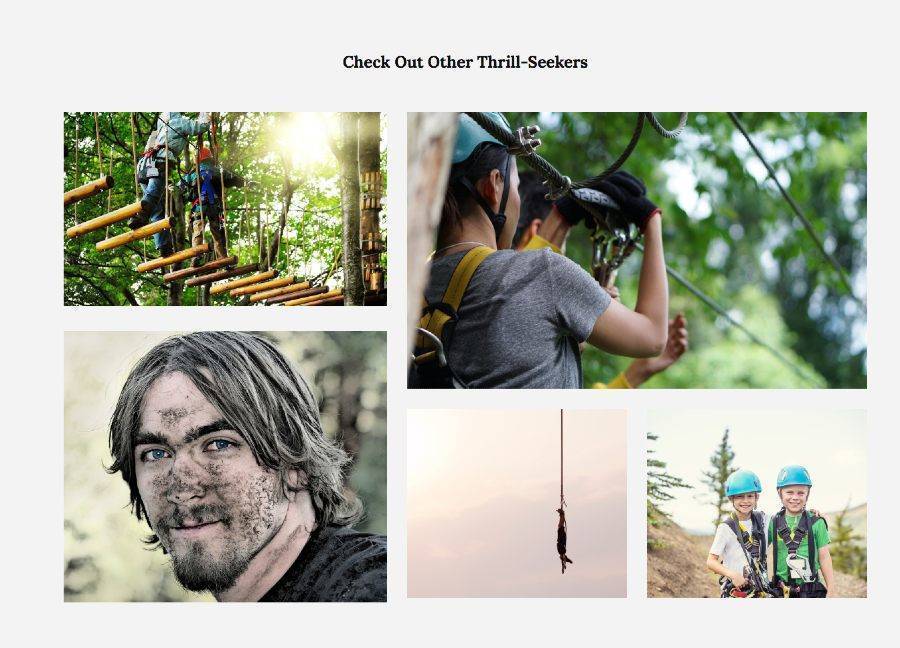 Stunning images on zipline tour operator website
