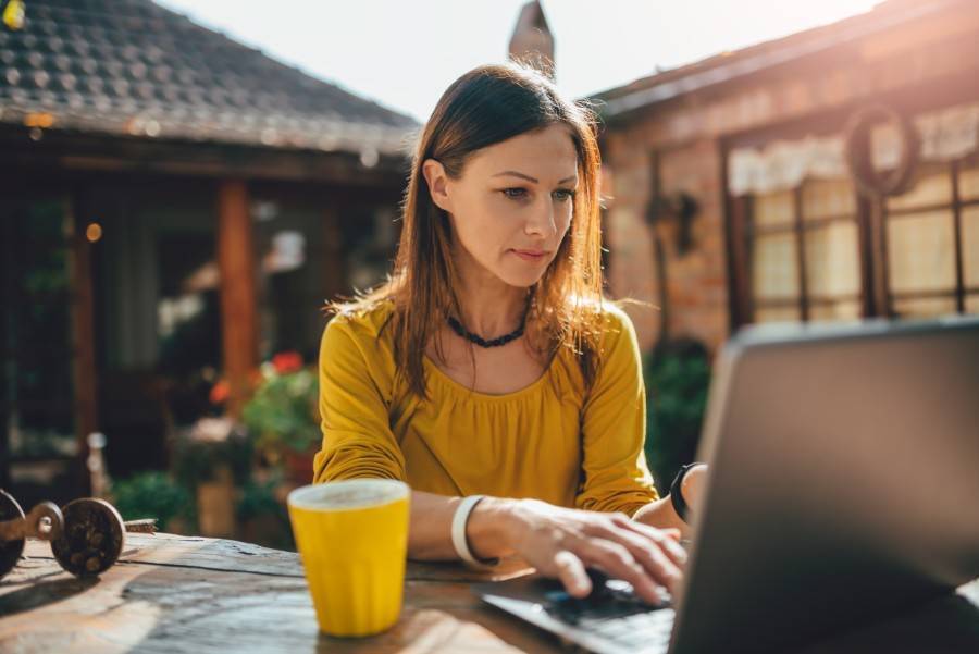 Person using a laptop