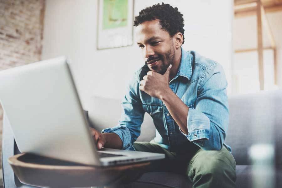 A person using a laptop