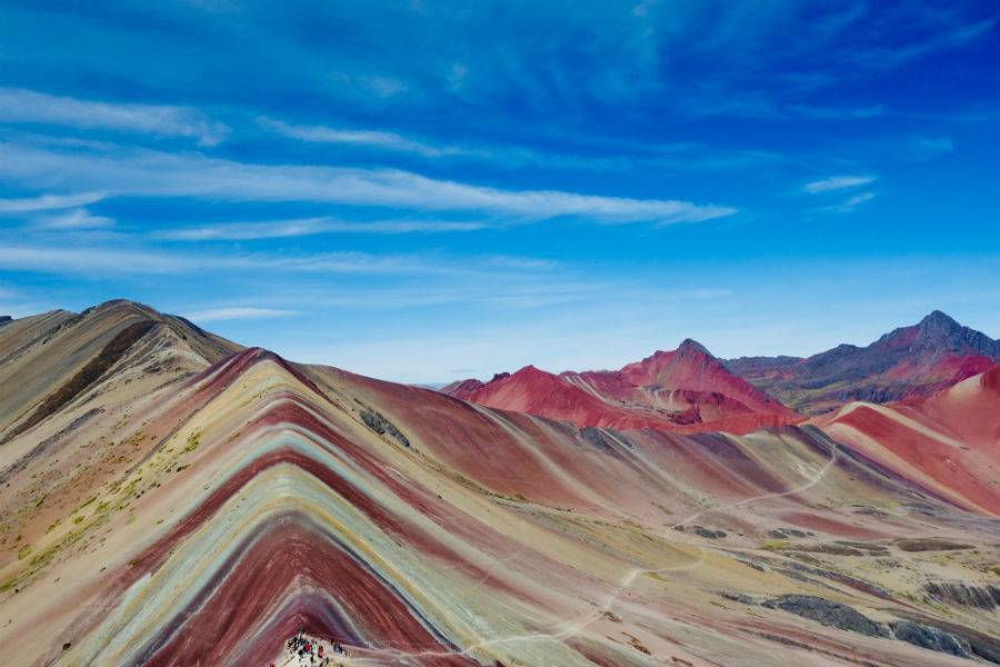 View of the Rainbow Mountains