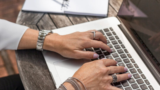 Person using a laptop