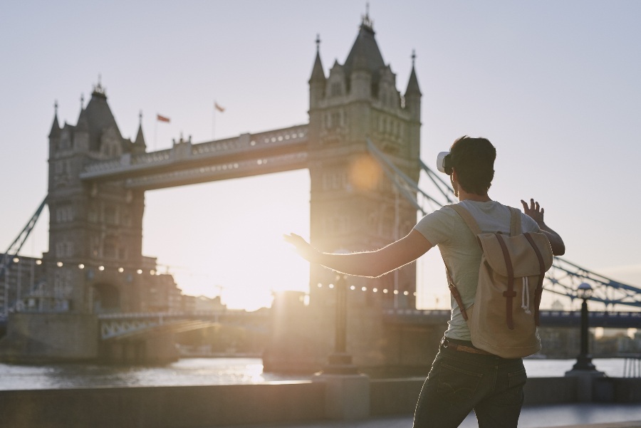 Person enjoying a virtual tour